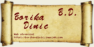 Borika Dinić vizit kartica